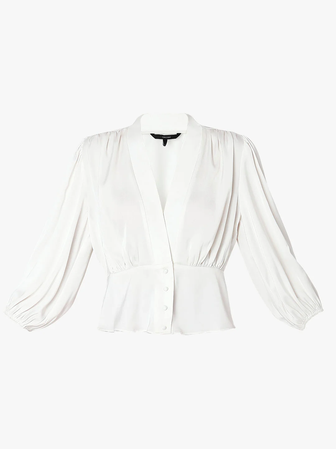 White V-Neck Flared Top - Image 7