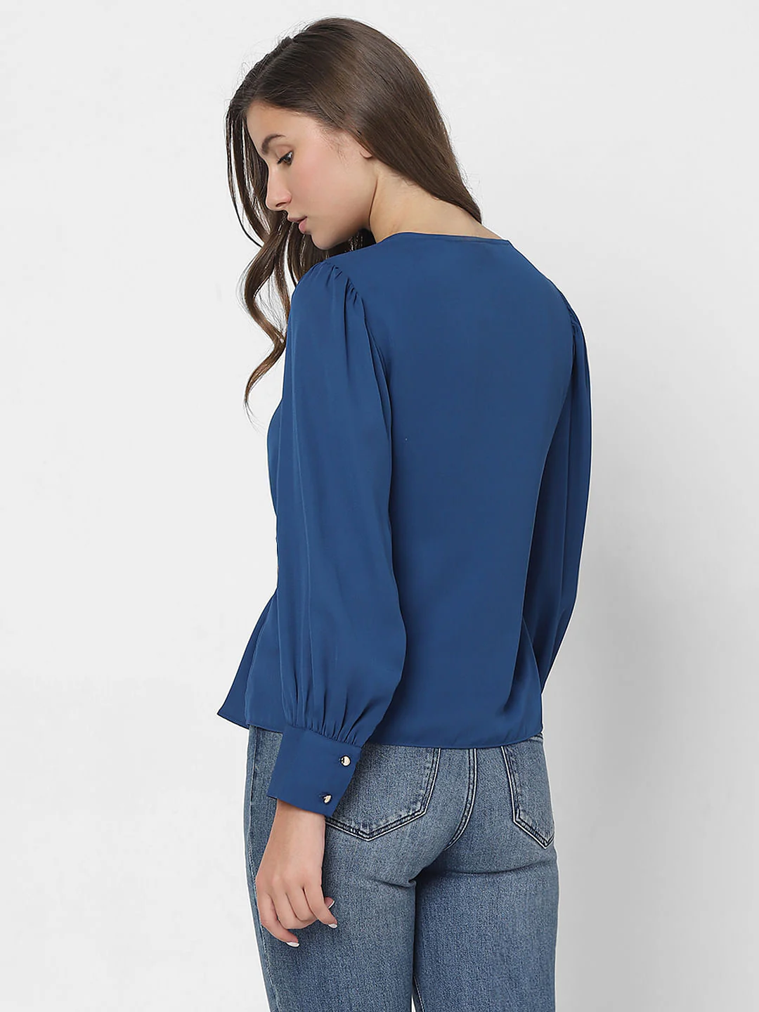 Blue Front Wrap Top - Image 4