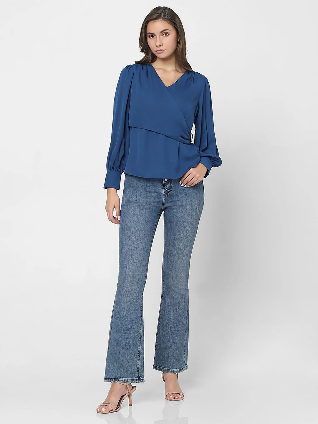 Blue Front Wrap Top - Image 5
