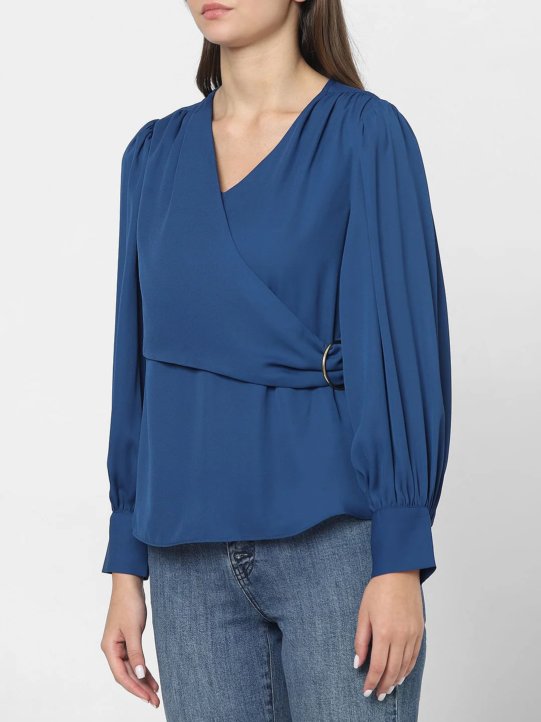 Blue Front Wrap Top - Image 6