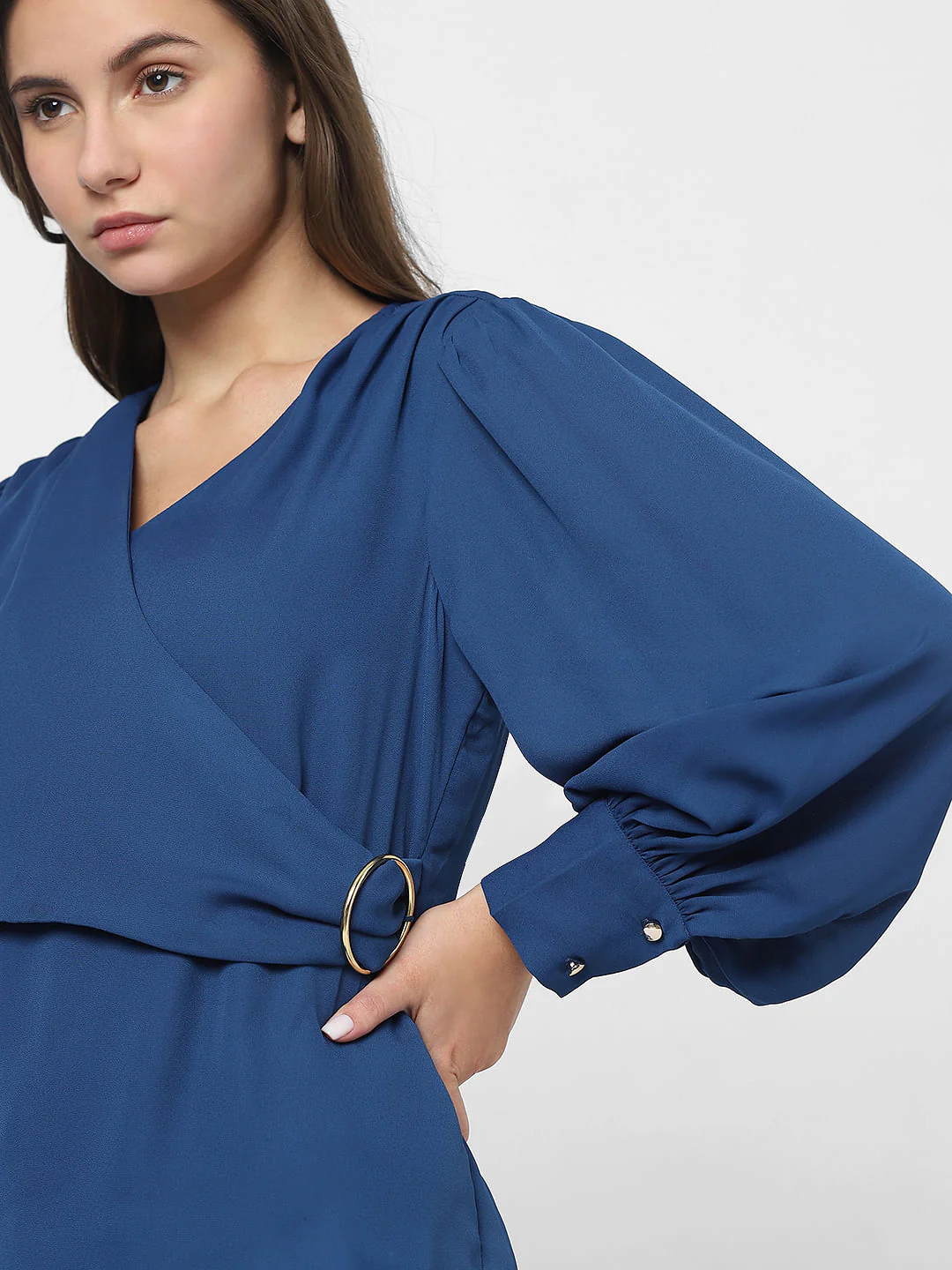 Blue Front Wrap Top - Image 8