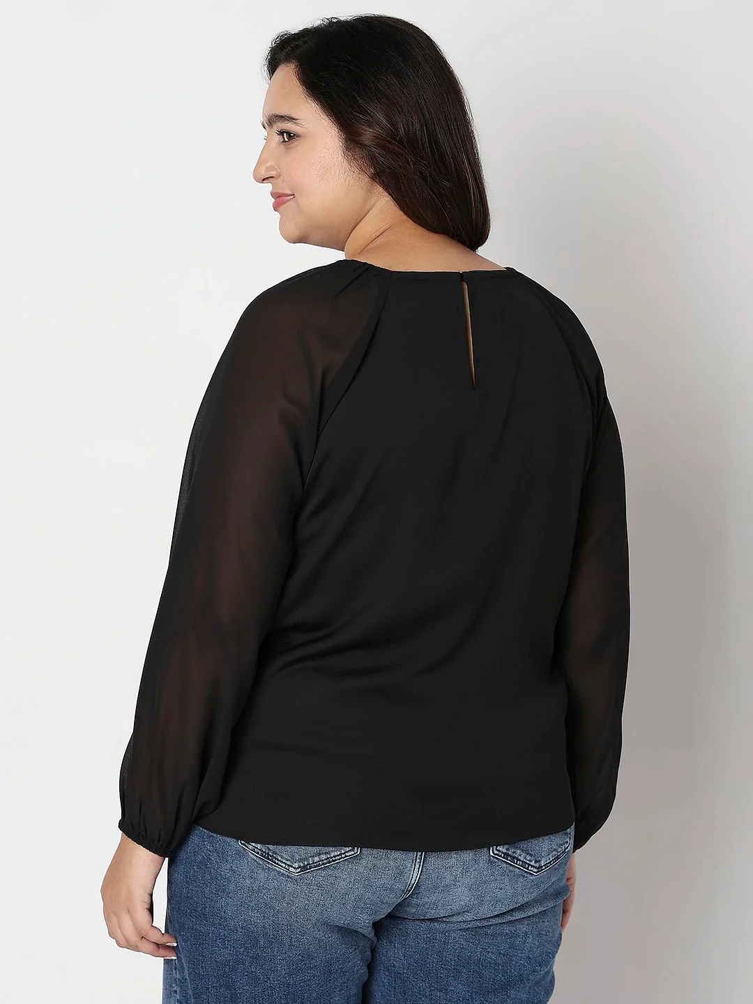 Curve Black Metal Chain Trim Top - Image 4