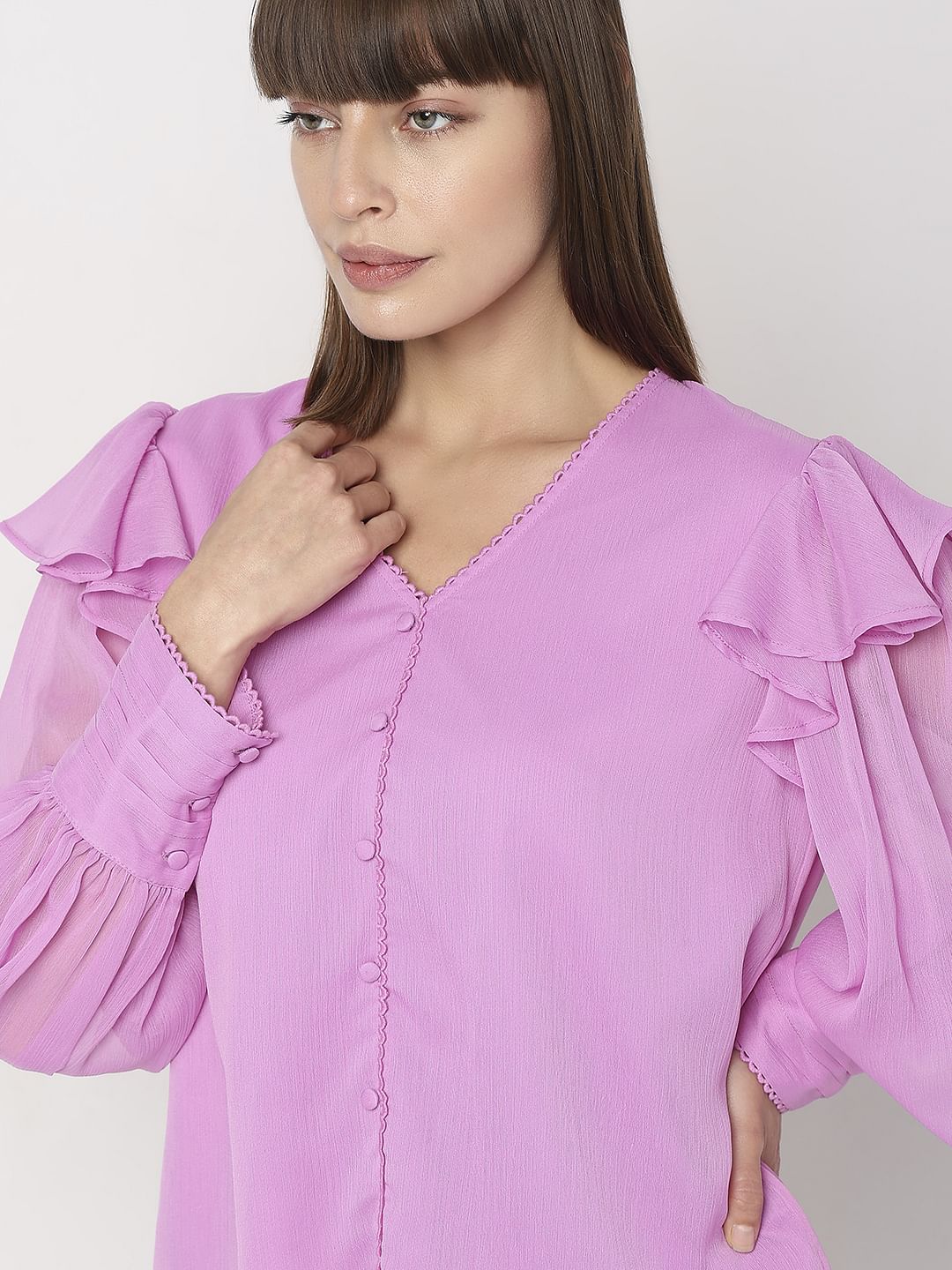 Pink Voluminous Sleeves Top - Image 6