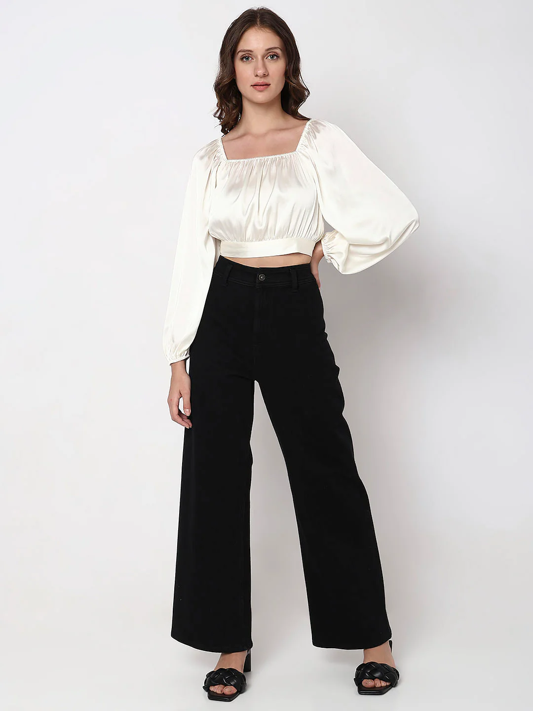White Smocked Crop Top - Image 5