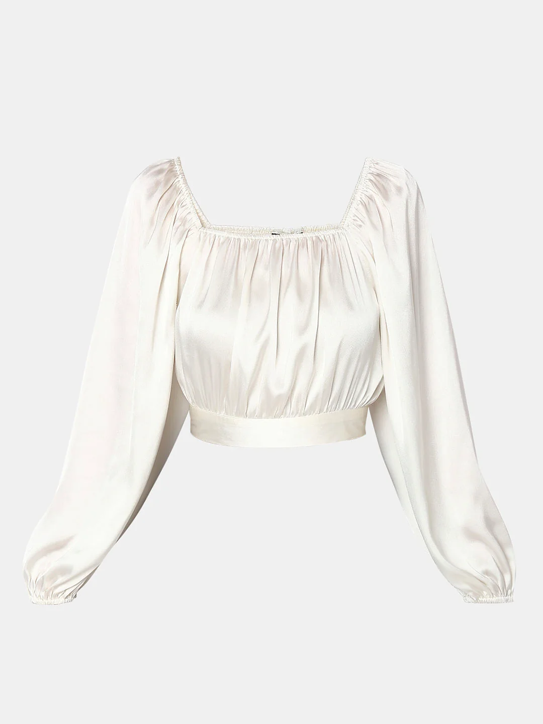 White Smocked Crop Top - Image 7