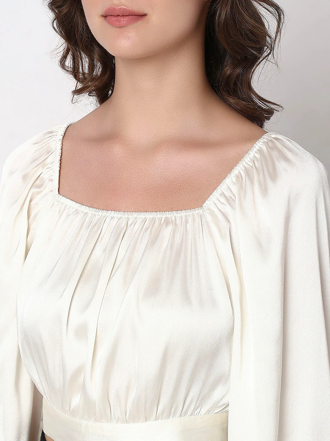 White Smocked Crop Top - Image 8