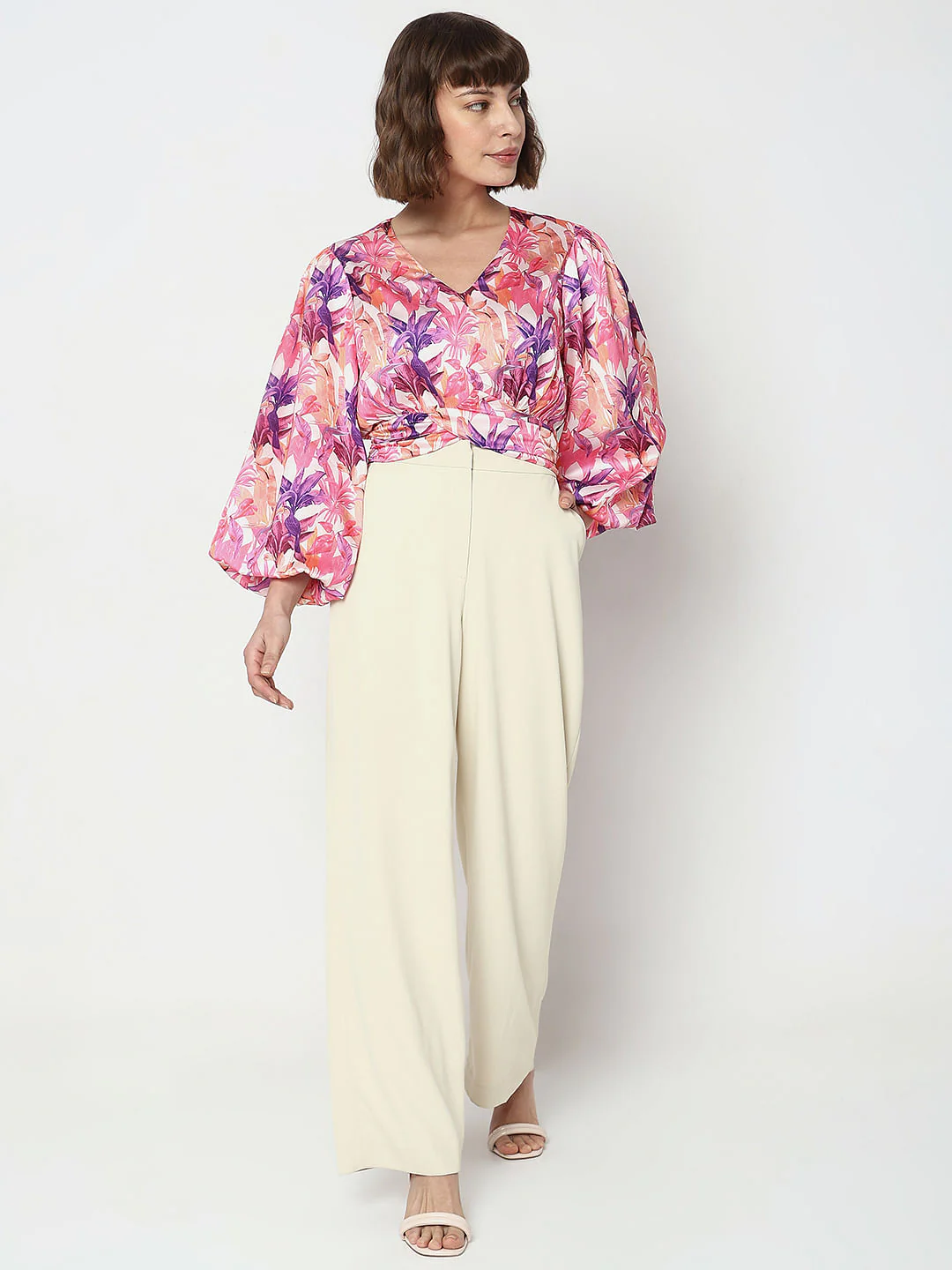 Pink Floral Print Crop Top - Image 5