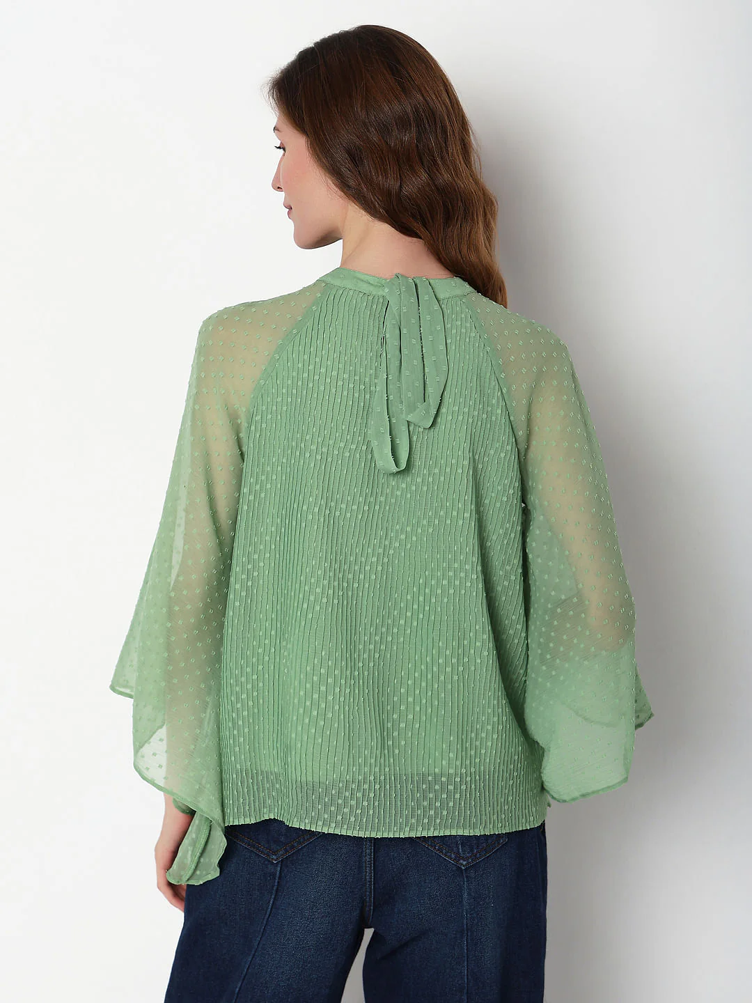 Green Dobby Plisse Top - Image 4