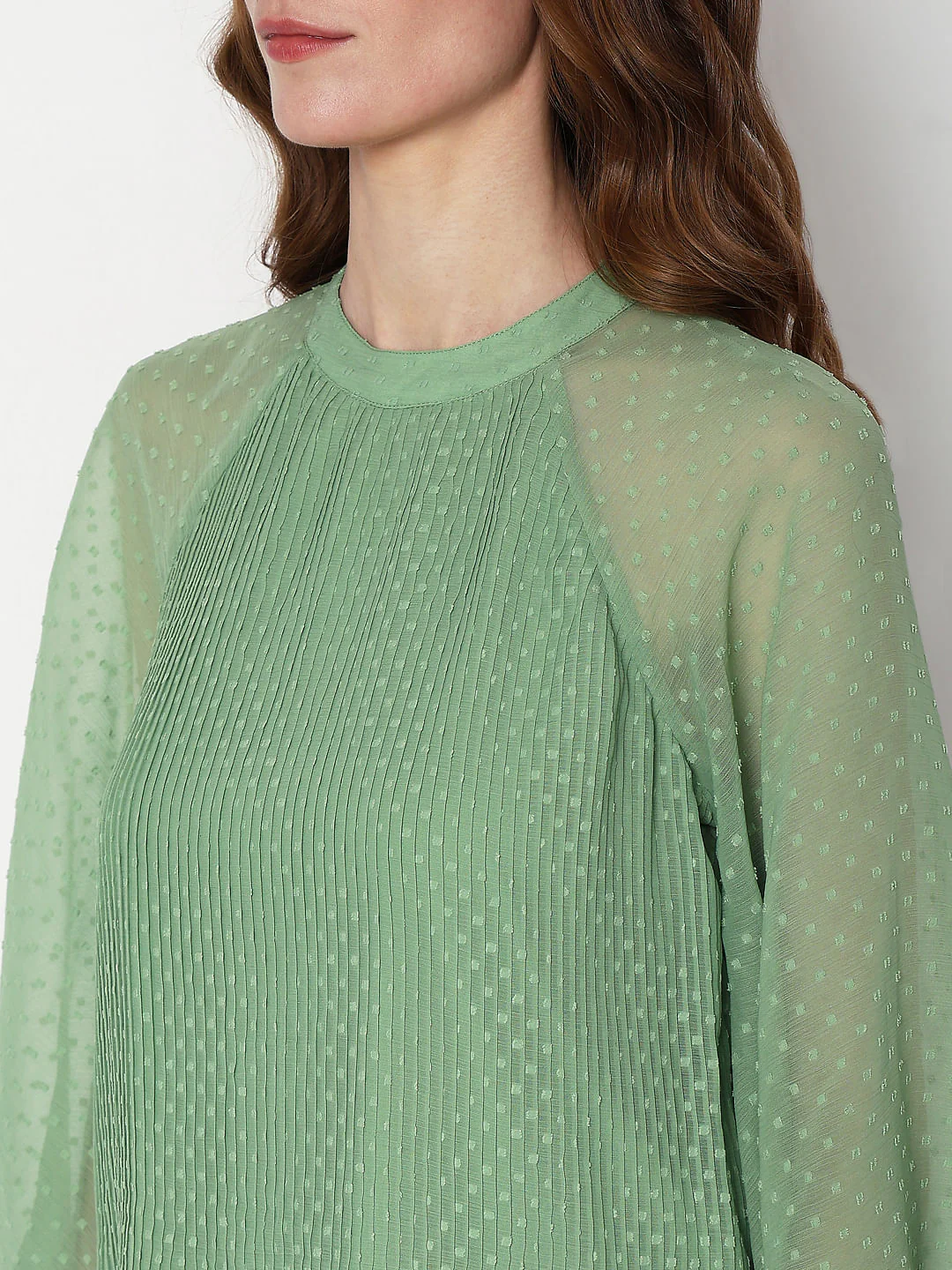 Green Dobby Plisse Top - Image 8