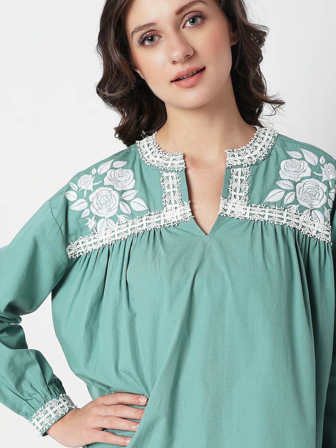 Green Embroidered Top - Image 6
