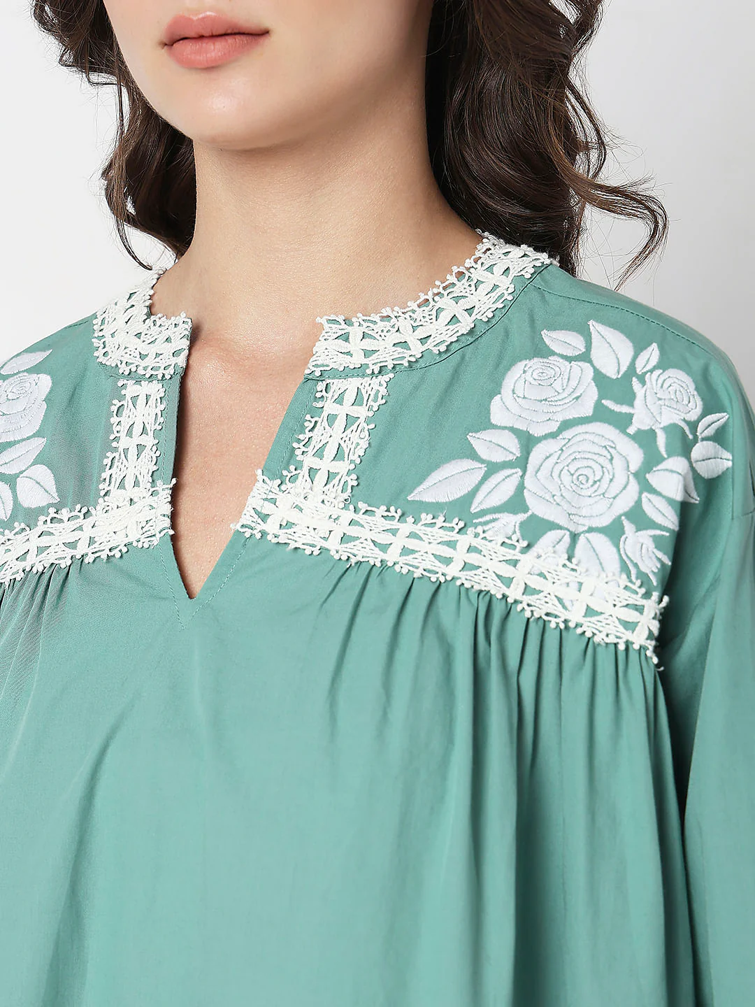 Green Embroidered Top - Image 8