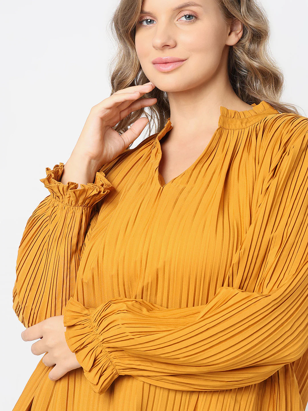 Curve Yellow Plisse Top - Image 6
