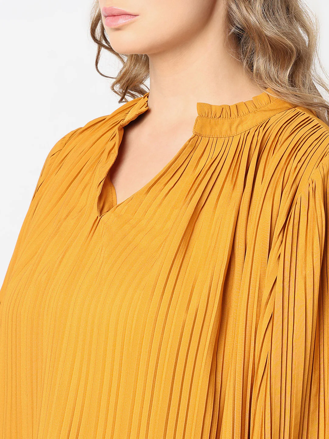 Curve Yellow Plisse Top - Image 8