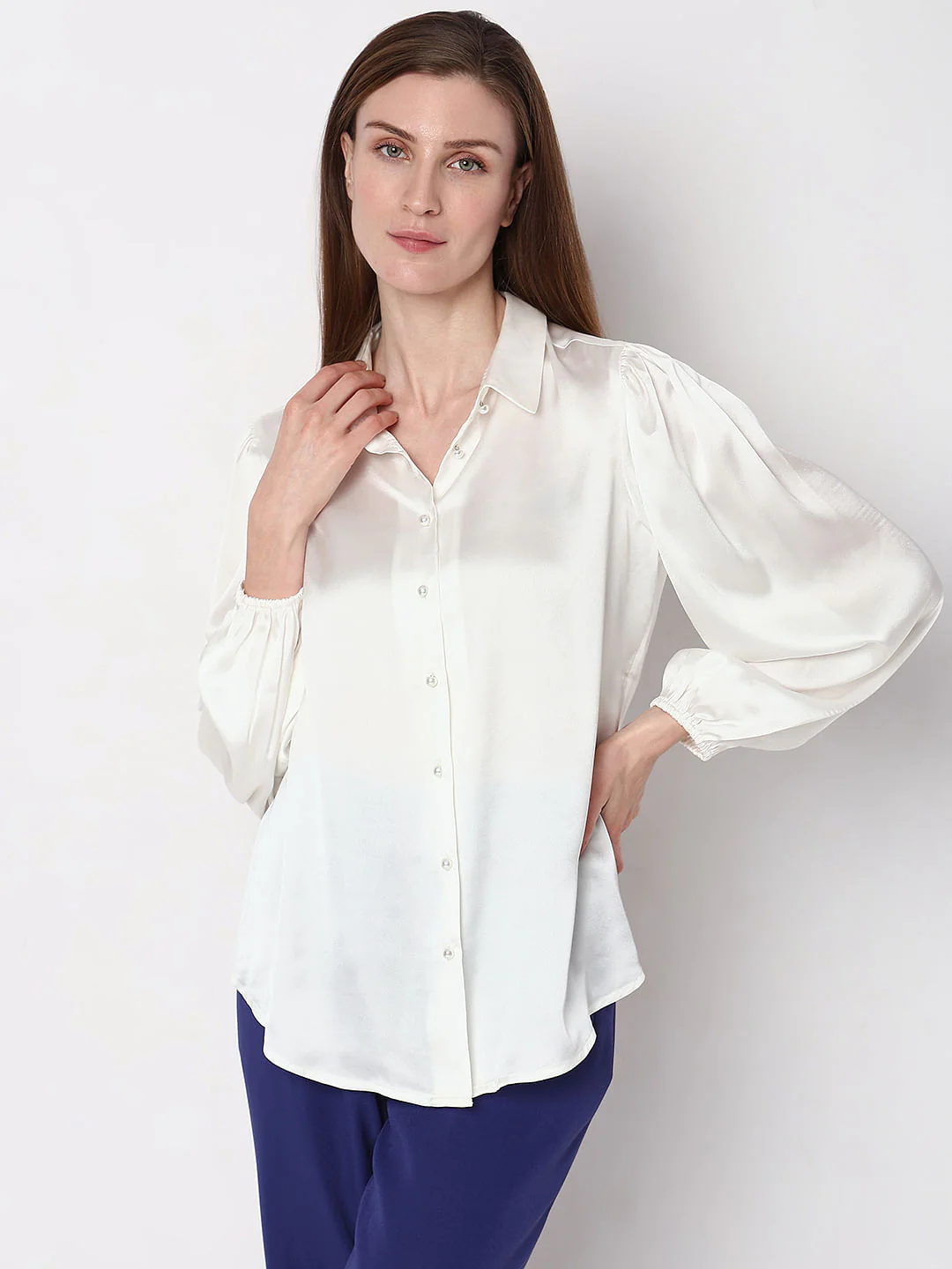 White Satin Shirt - Image 2