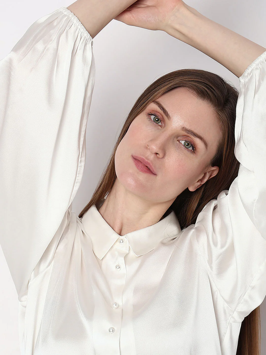 White Satin Shirt - Image 6