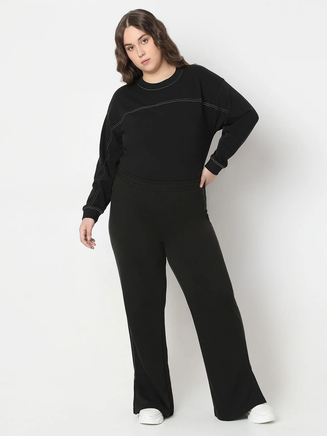 Curve Black Wide Leg Trouser - Image 5