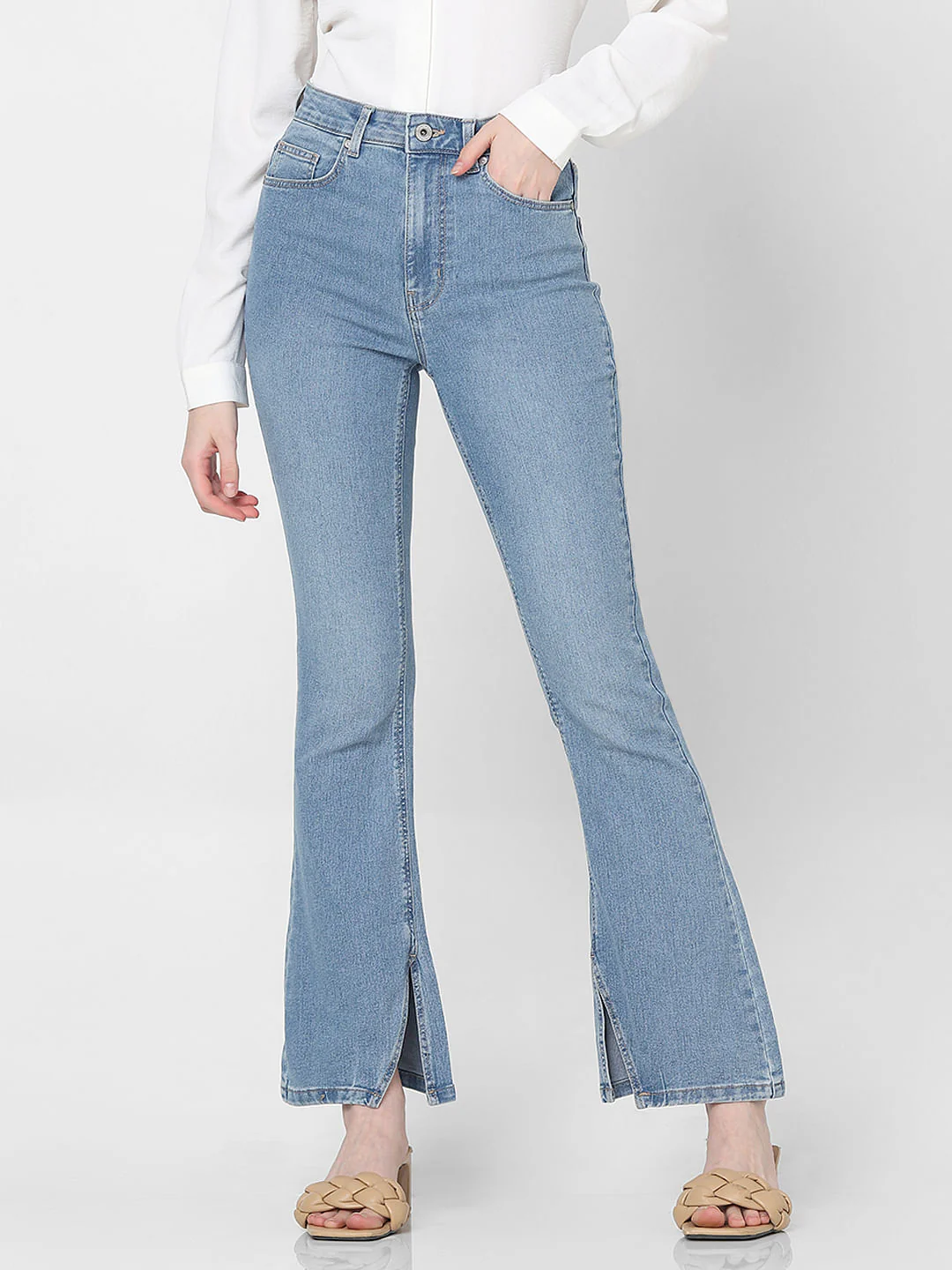 Light Blue High Rise Petra Bootcut Jeans - Image 2