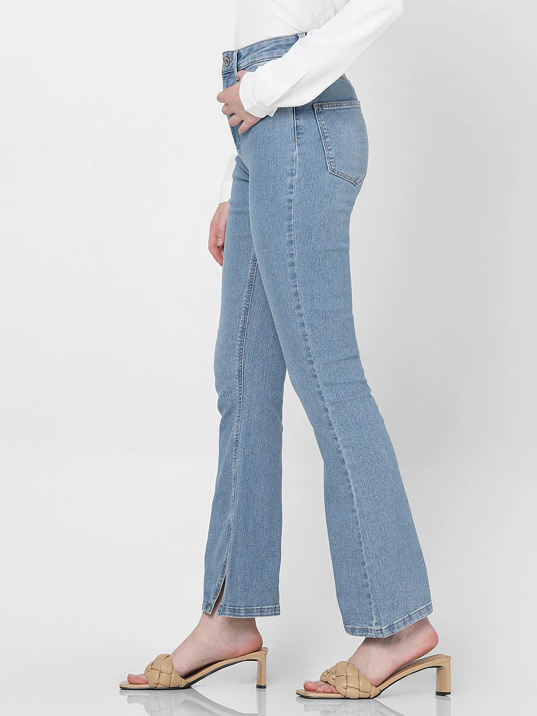 Light Blue High Rise Petra Bootcut Jeans - Image 3