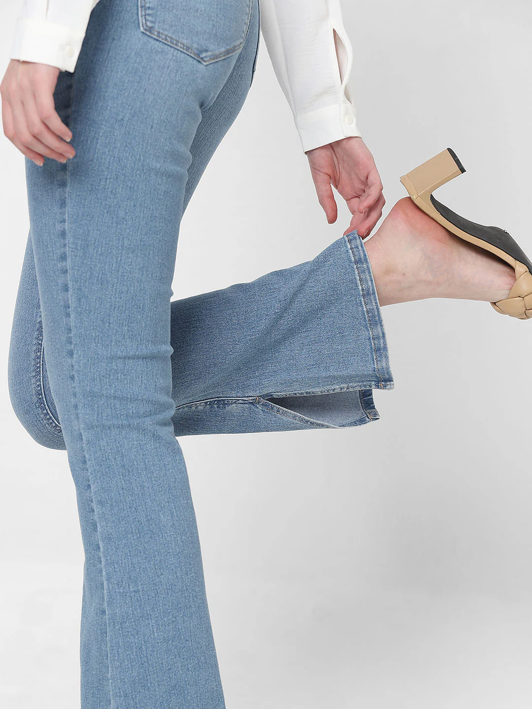 Light Blue High Rise Petra Bootcut Jeans - Image 8