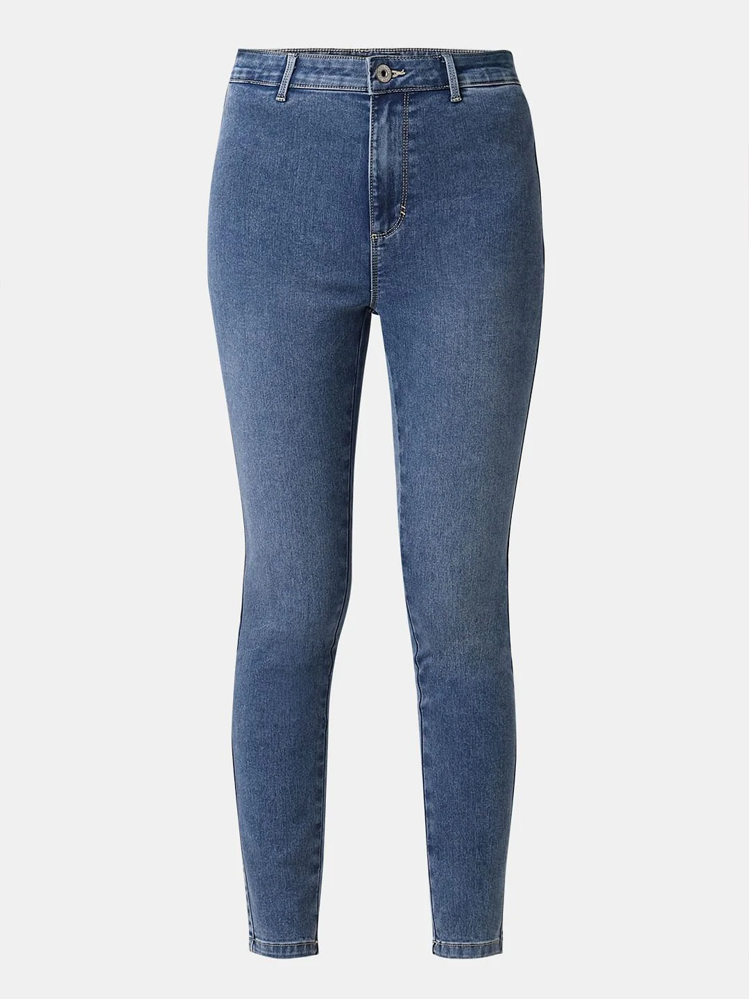 Blue High Rise Skinny Fit Jeans - Image 7