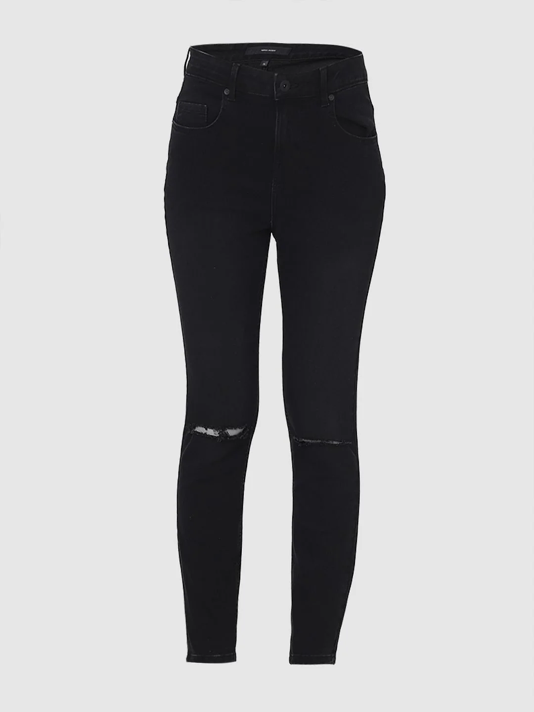 Black High Rise Ripped Skinny Jeans - Image 7