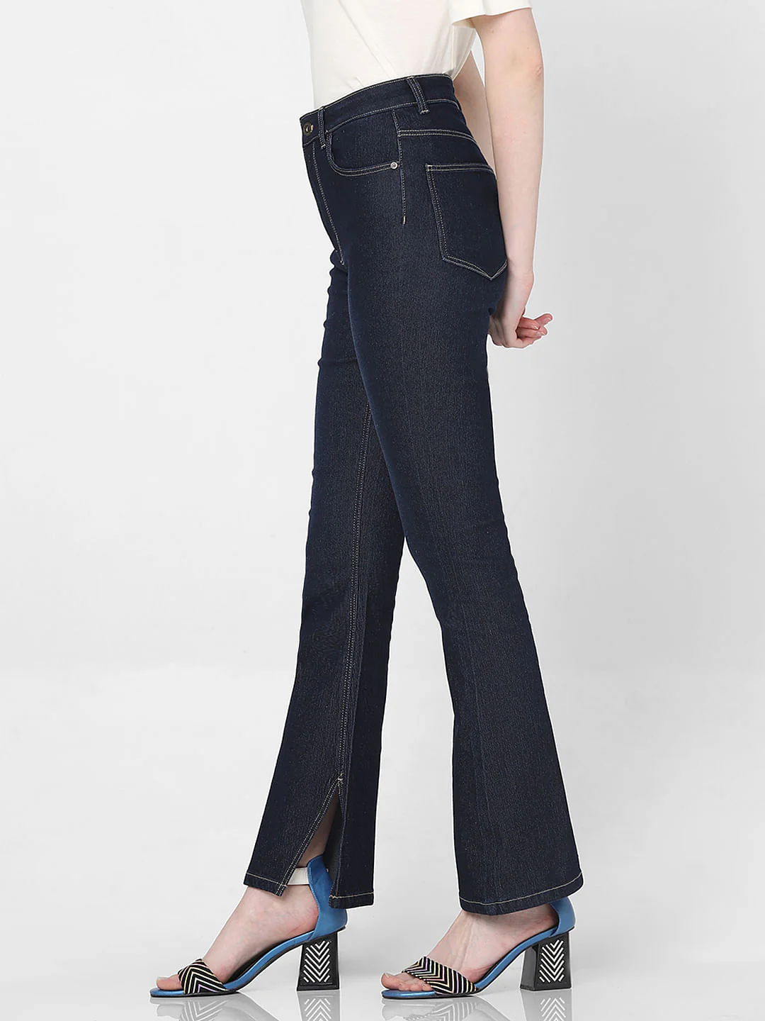 Dark Blue High Rise Petra Bootcut Jeans - Image 3
