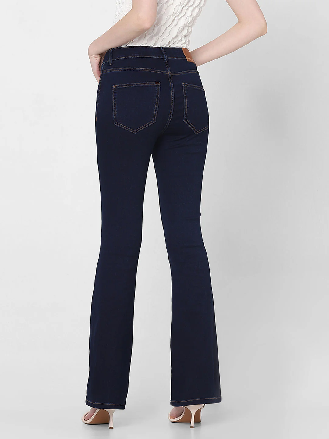 Dark Blue Mid Rise Bootcut Jeans - Image 4
