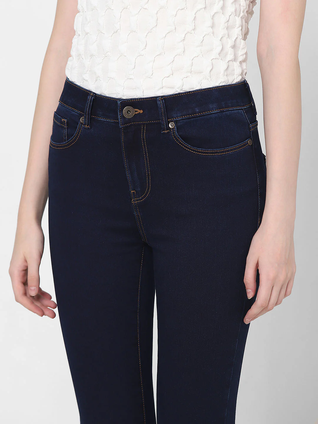 Dark Blue Mid Rise Bootcut Jeans - Image 6