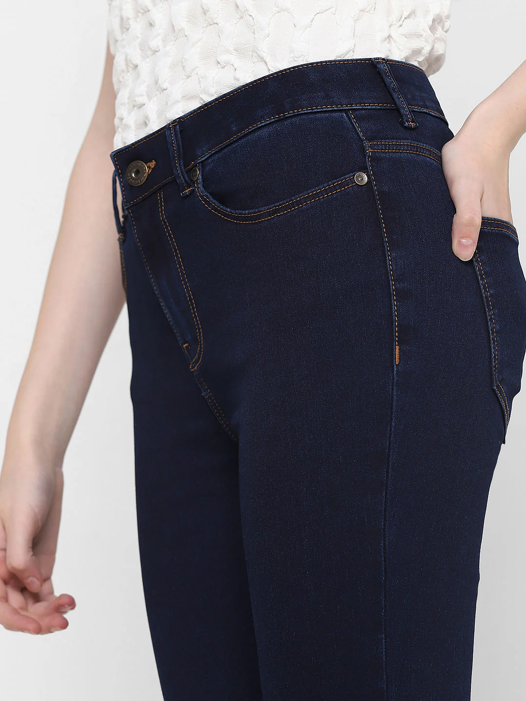 Dark Blue Mid Rise Bootcut Jeans - Image 8