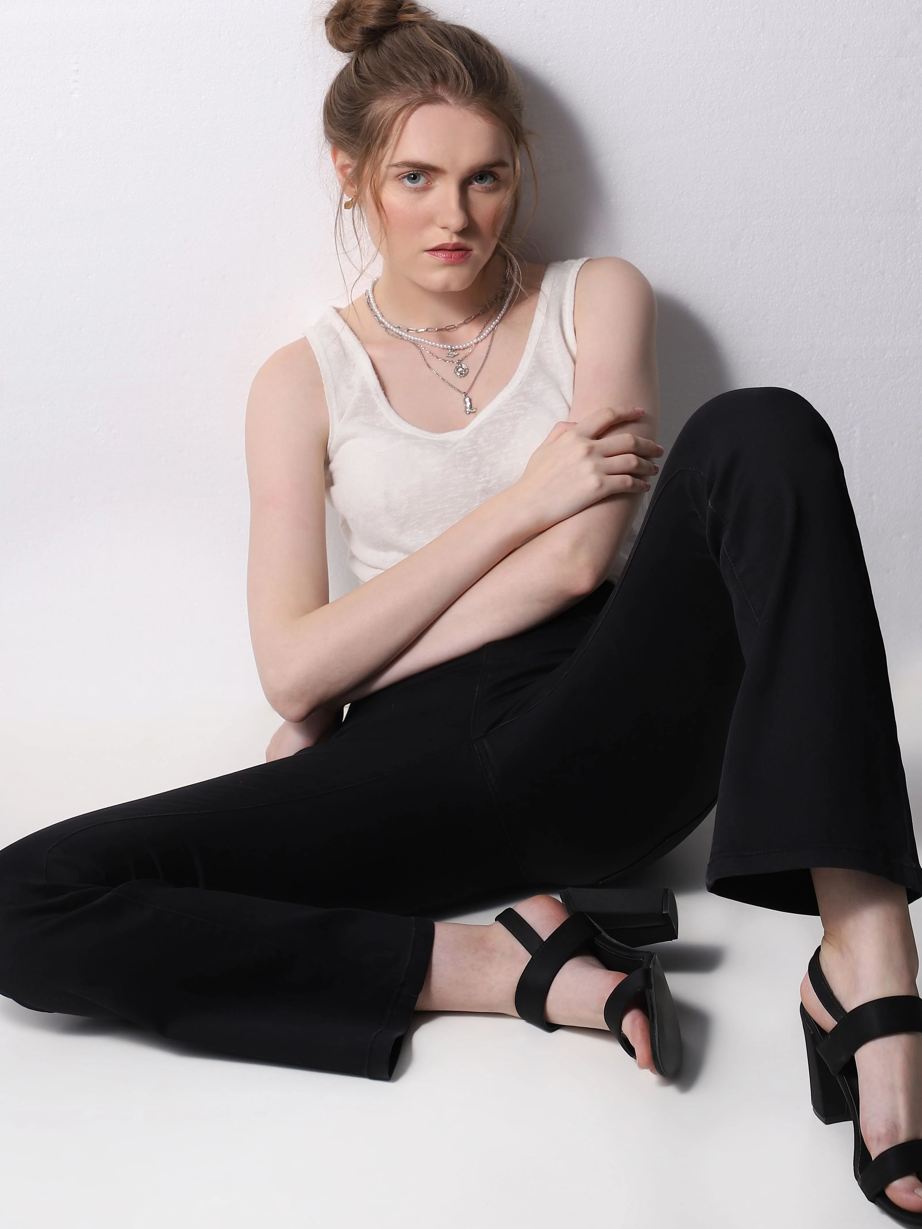Black Mid Rise Bootcut Jeans