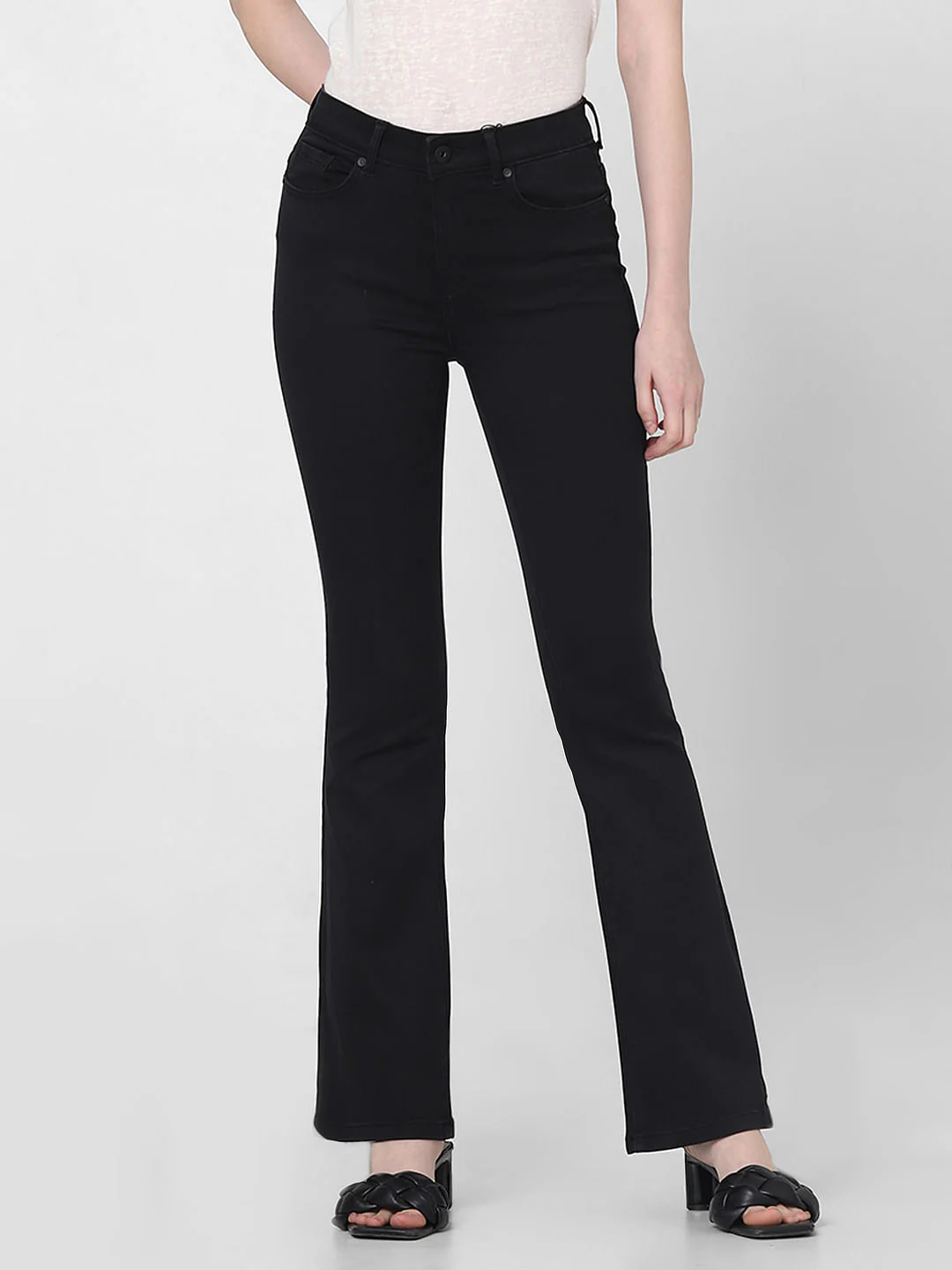 Black Mid Rise Bootcut Jeans - Image 2