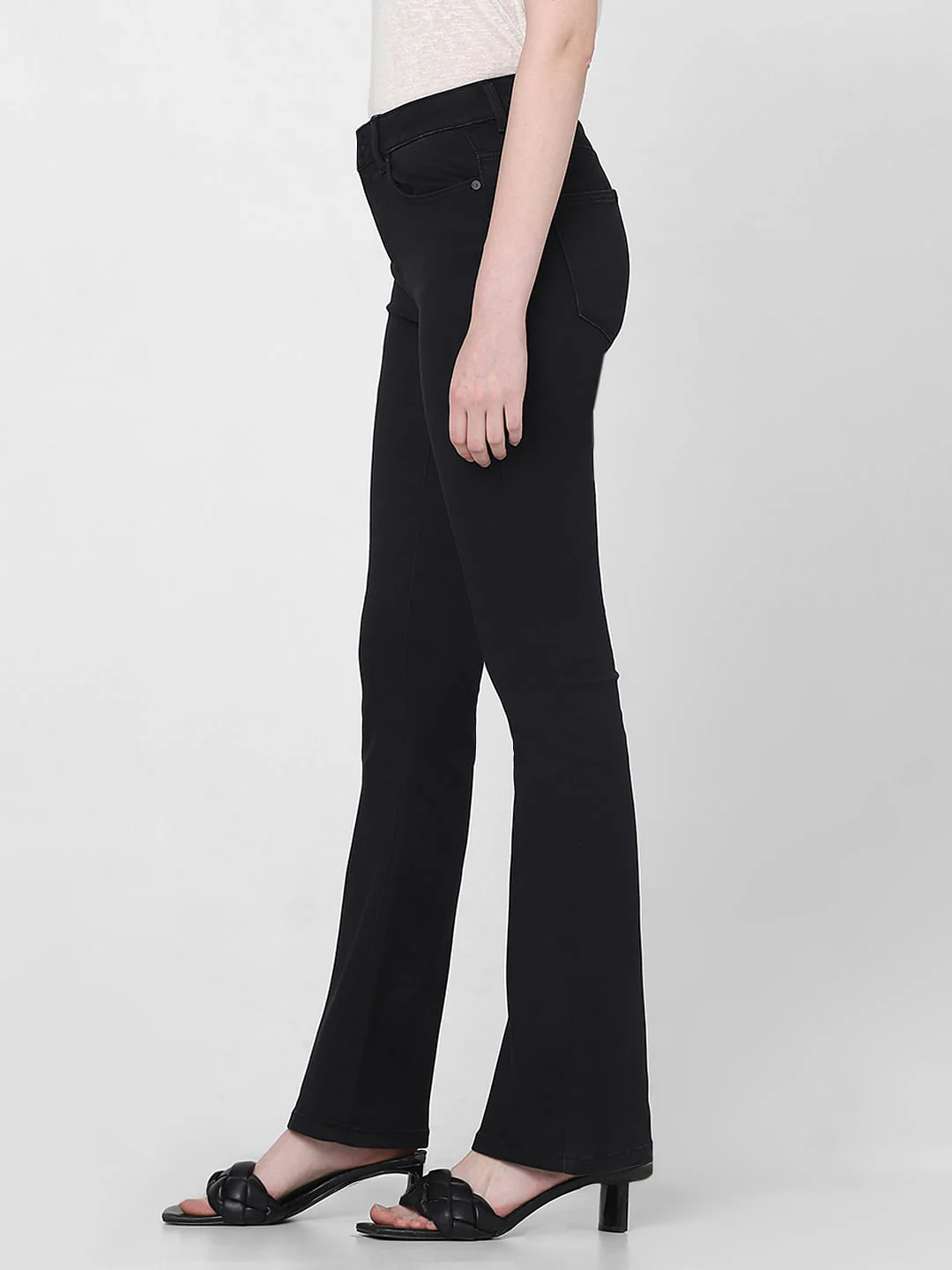Black Mid Rise Bootcut Jeans - Image 3
