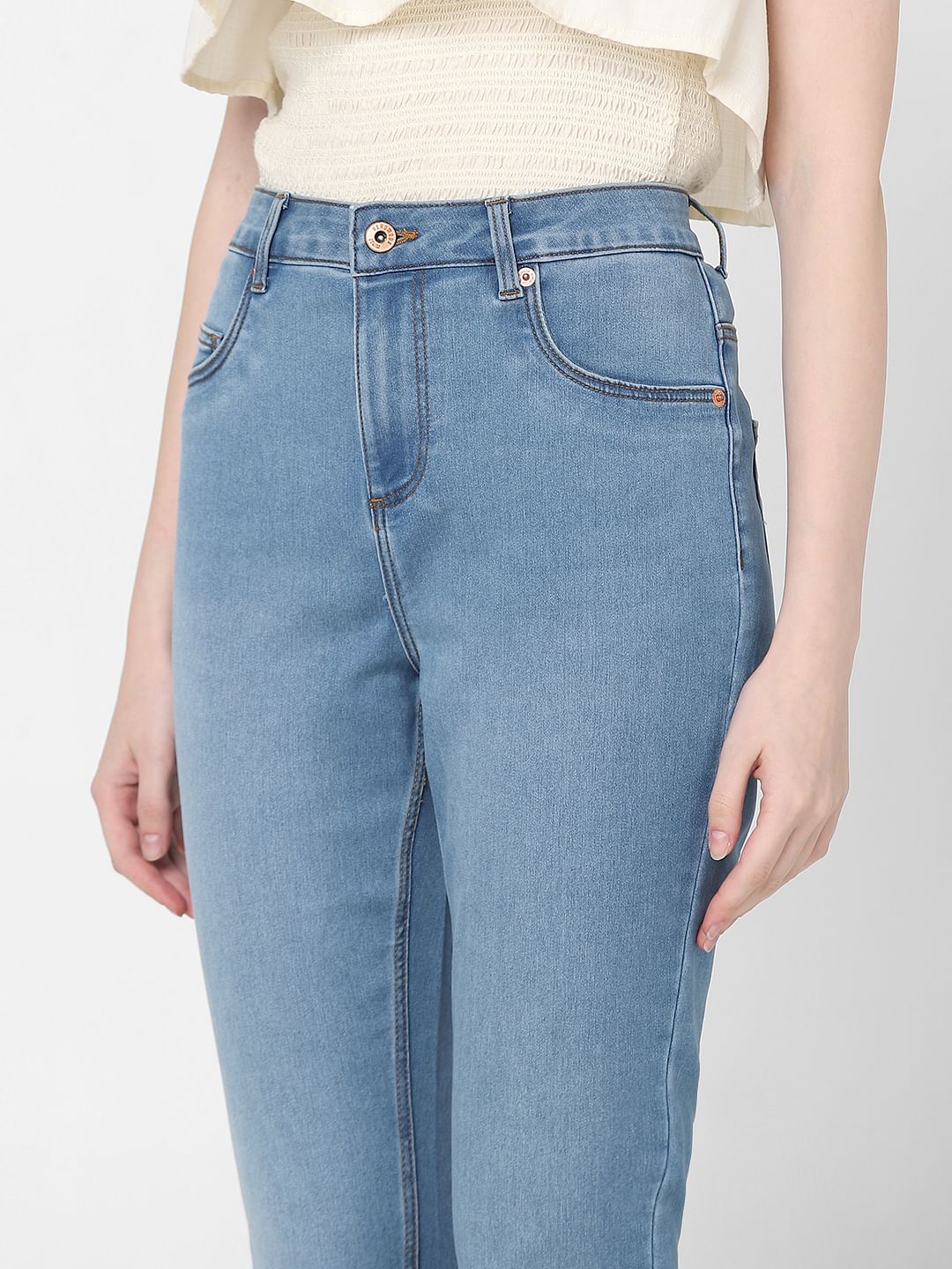 Light Blue High Rise Skinny Fit Jeans - Image 6