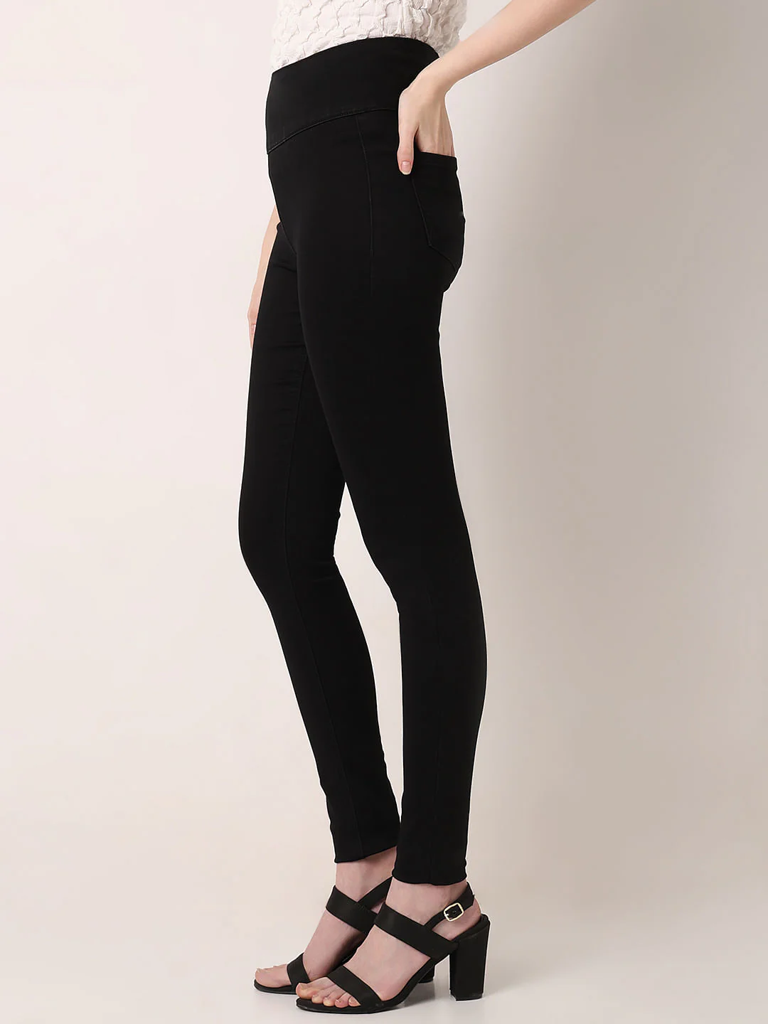 Black High Rise Jeggings - Image 3