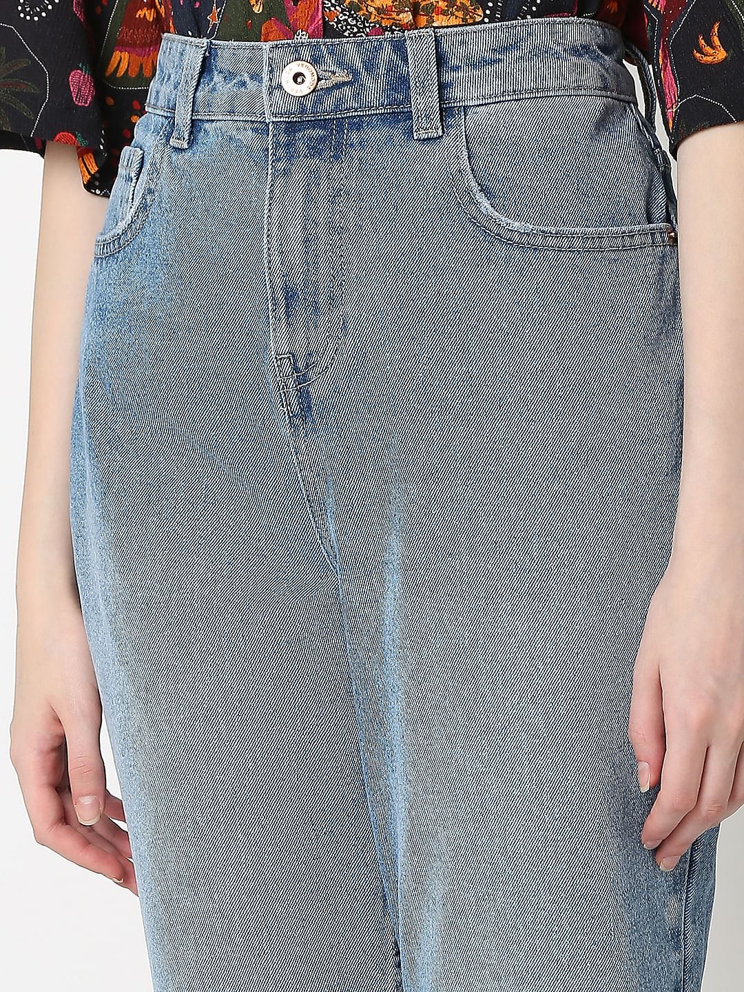 Light Blue High Rise Ripped Jeans - Image 8