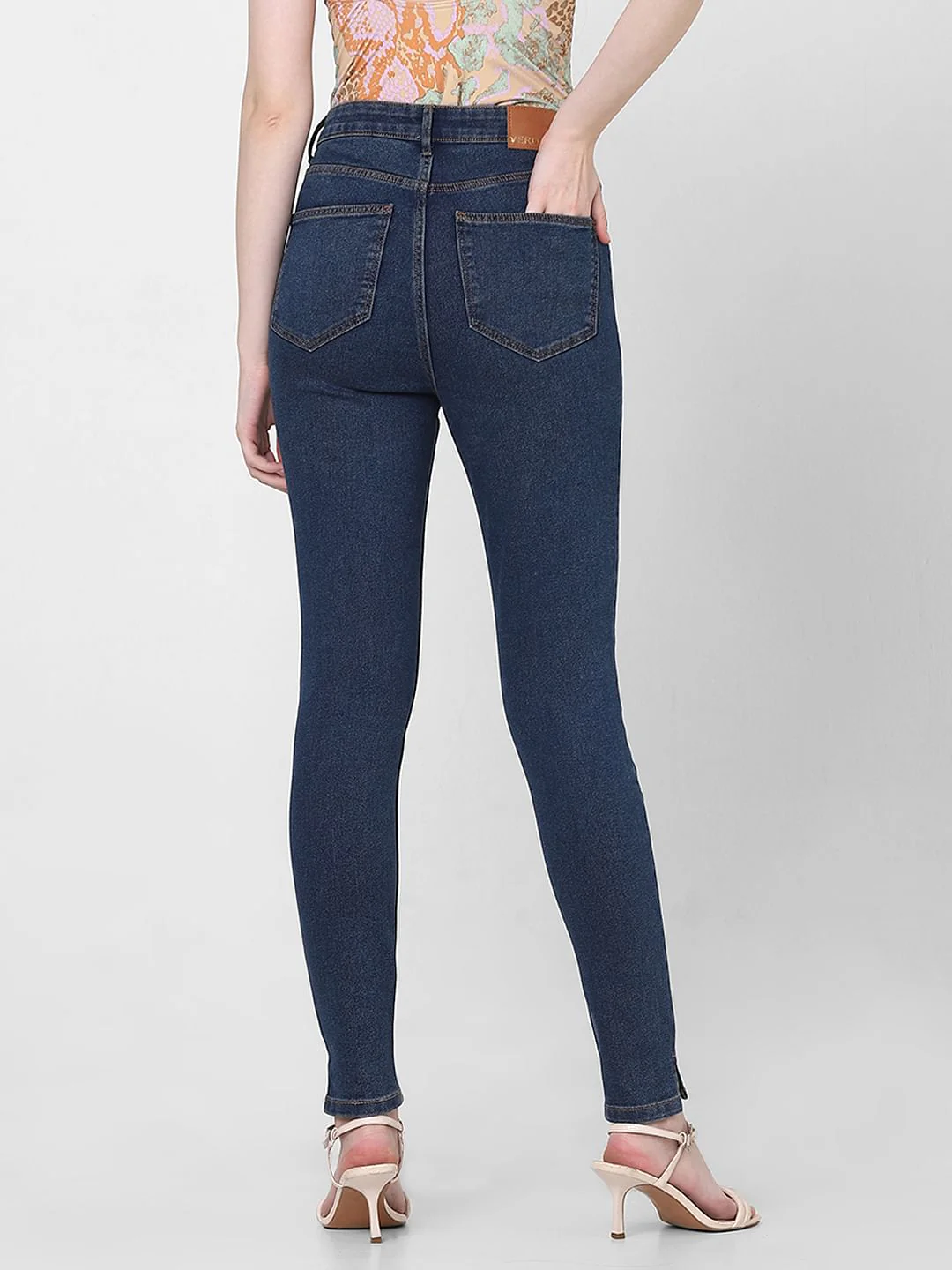Dark Blue Mid Rise Skinny Fit Jeggings - Image 4