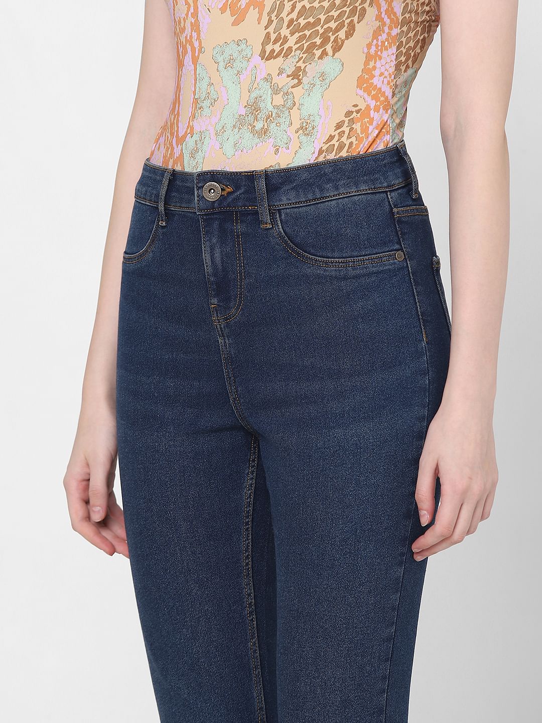 Dark Blue Mid Rise Skinny Fit Jeggings - Image 6