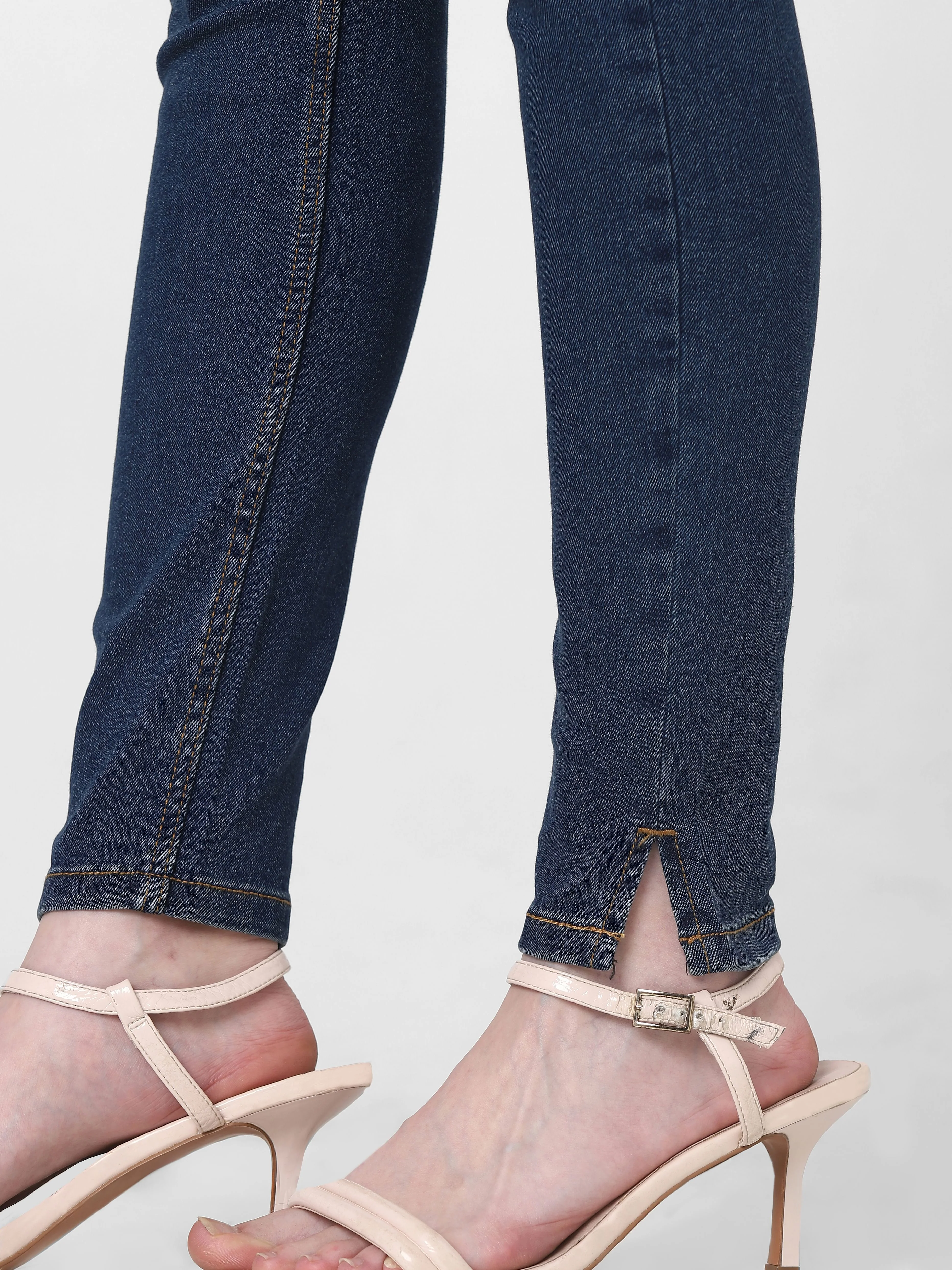 Dark Blue Mid Rise Skinny Fit Jeggings - Image 8