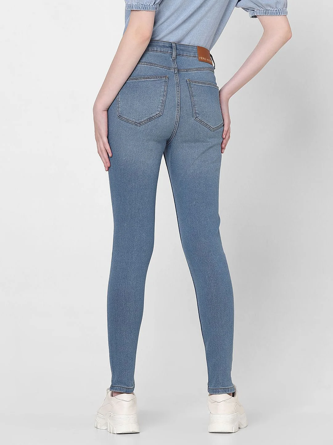 Blue Mid Rise Skinny Fit Jeggings - Image 4