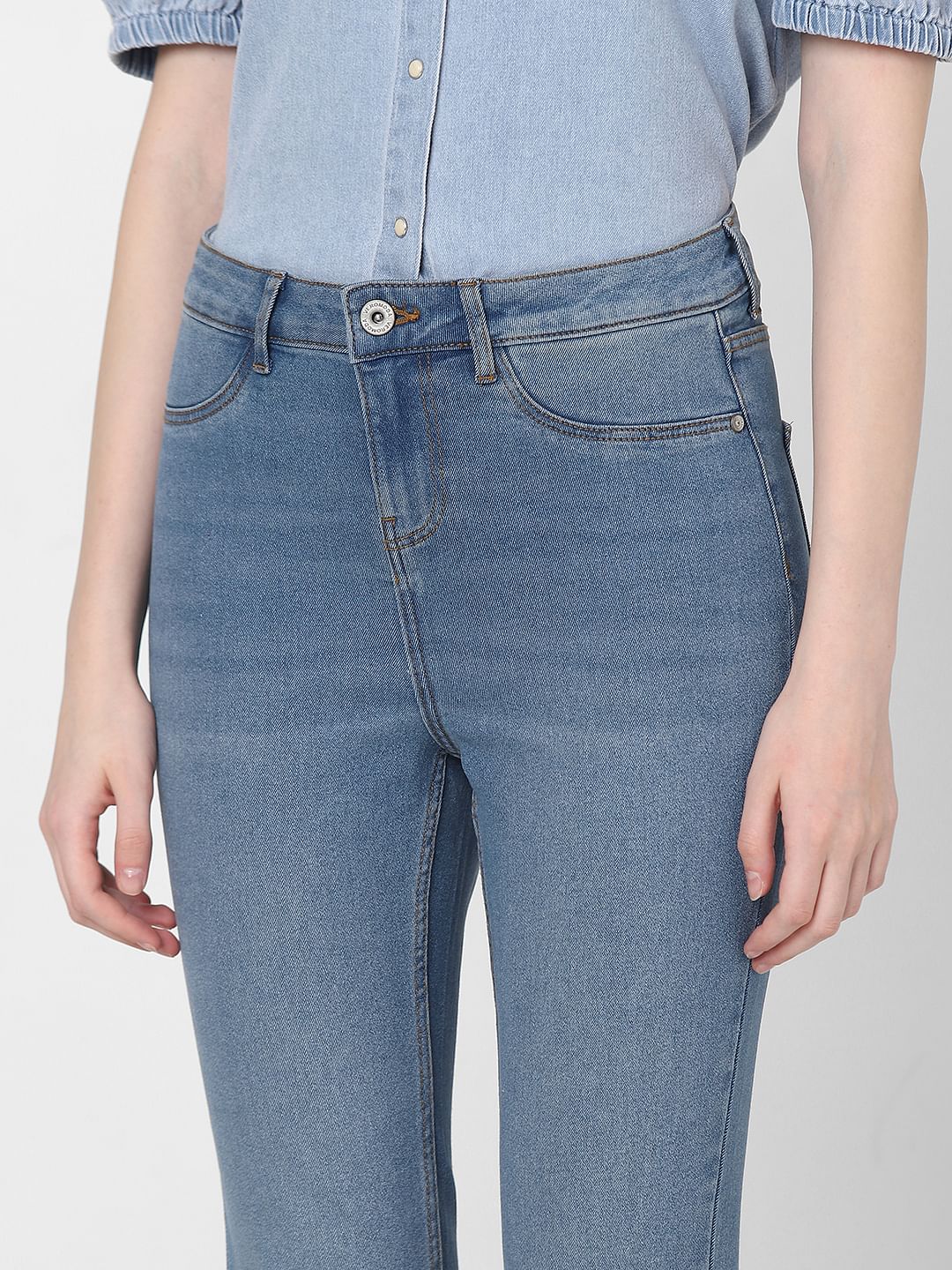 Blue Mid Rise Skinny Fit Jeggings - Image 6