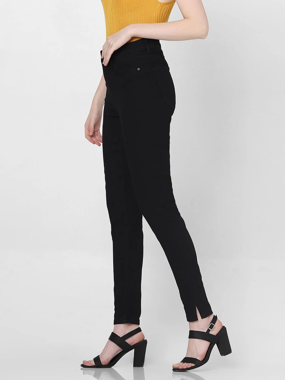 Black High Rise Skinny Jeggings - Image 3