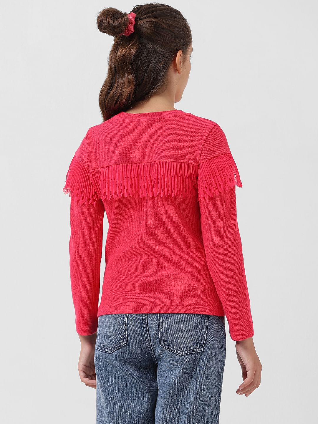 Girl Red Ribbed Top - Image 3