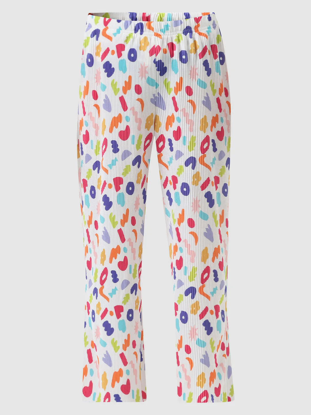 Girl White Mid Rise Pleated Pants - Image 5