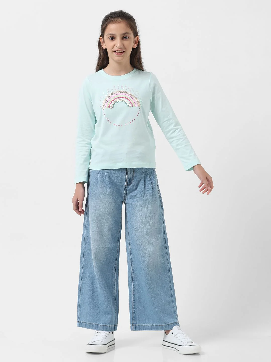 Girl Green Sequin Embellished T-Shirt - Image 5
