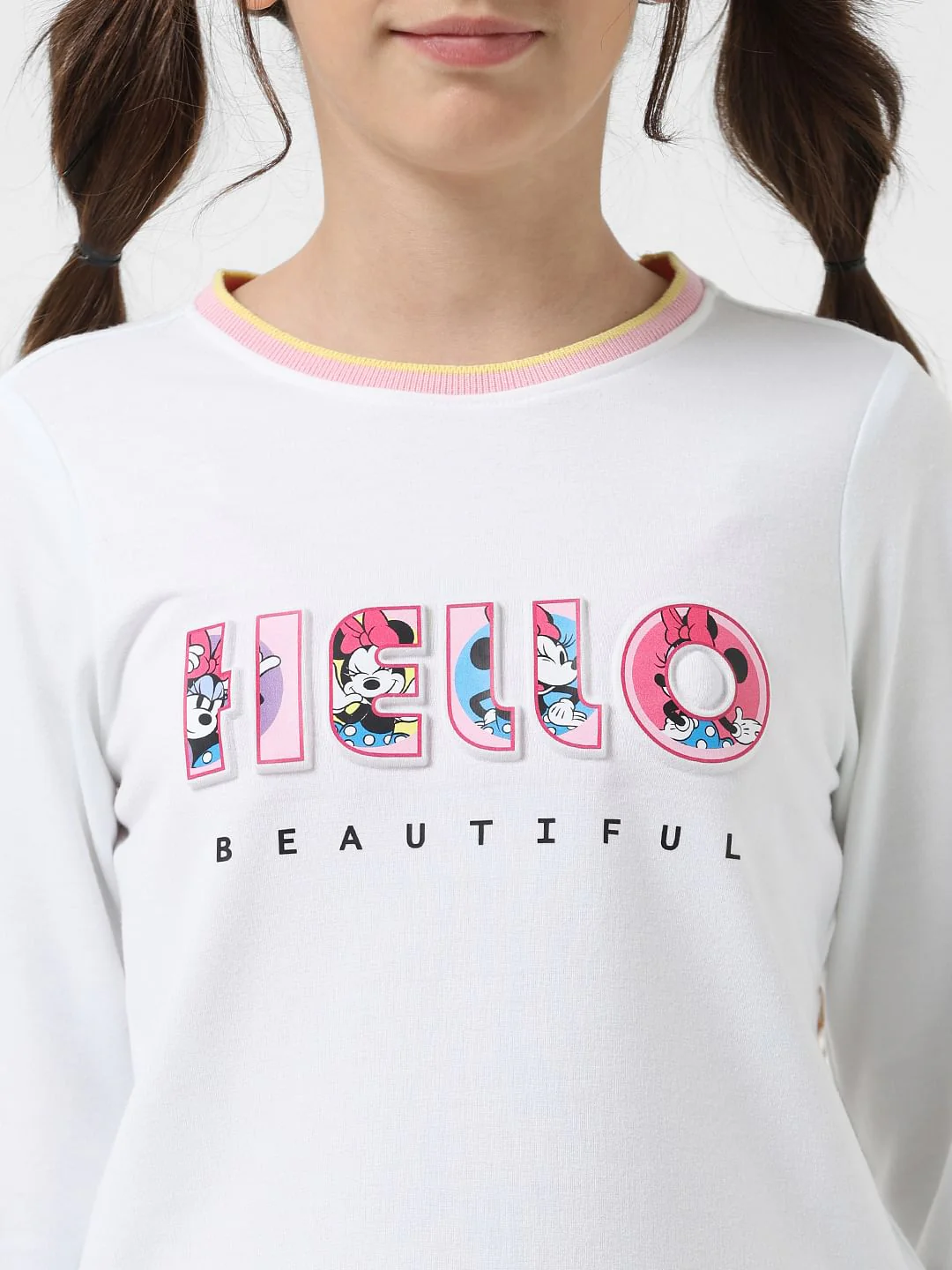 Girl X Disney White Hello Text T-Shirt - Image 4
