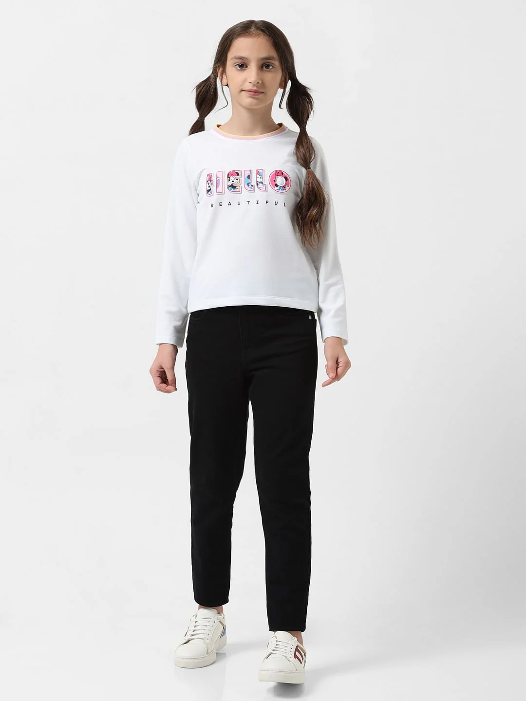 Girl X Disney White Hello Text T-Shirt - Image 5