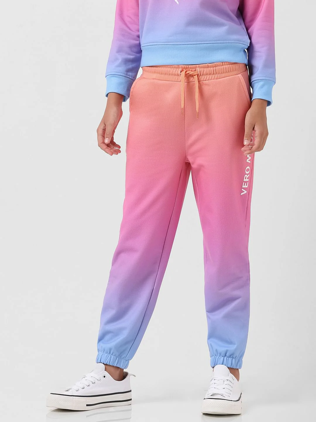 Girl Pink Mid Rise Ombre Sweatpants - Image 2