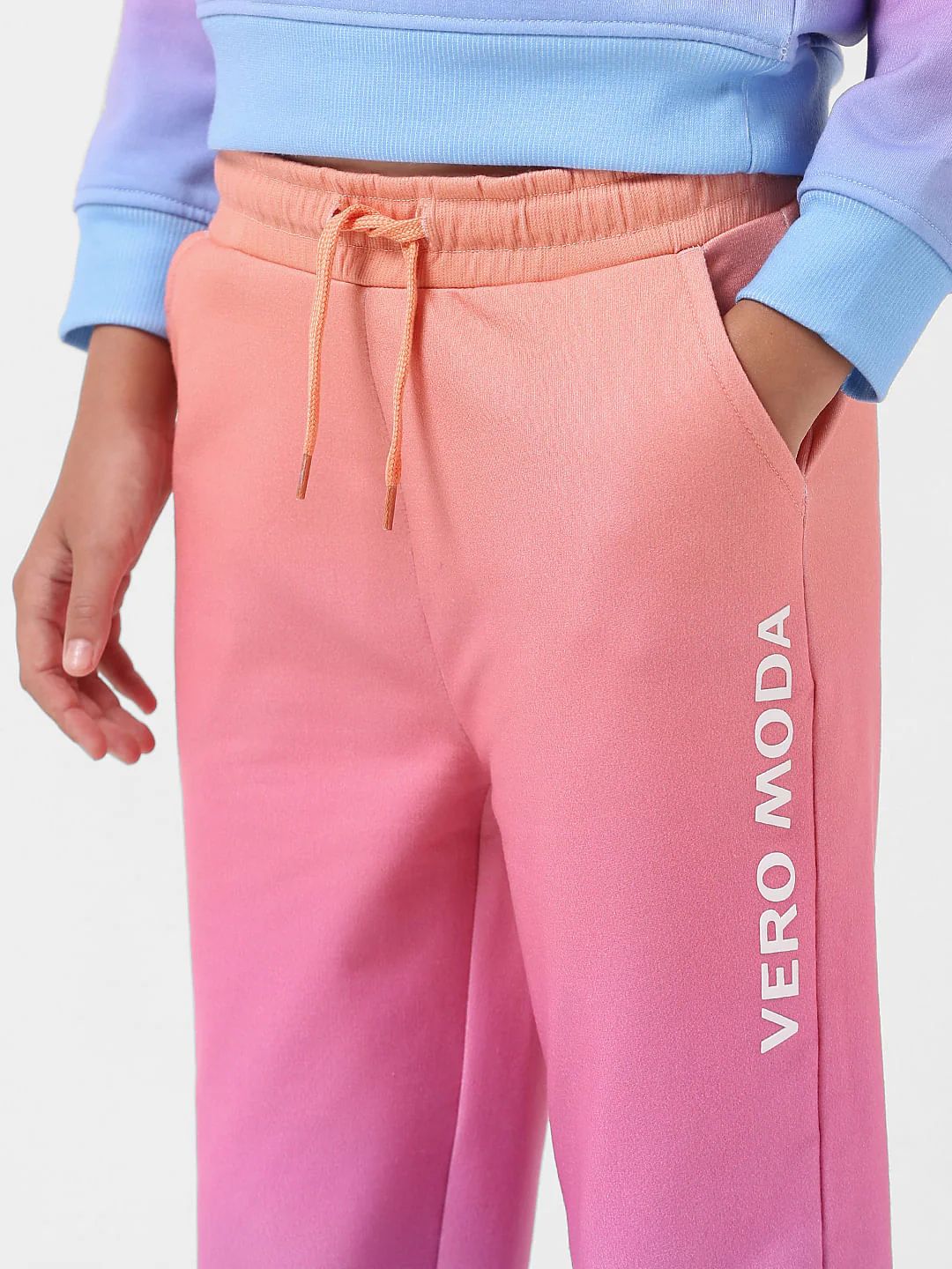 Girl Pink Mid Rise Ombre Sweatpants - Image 4