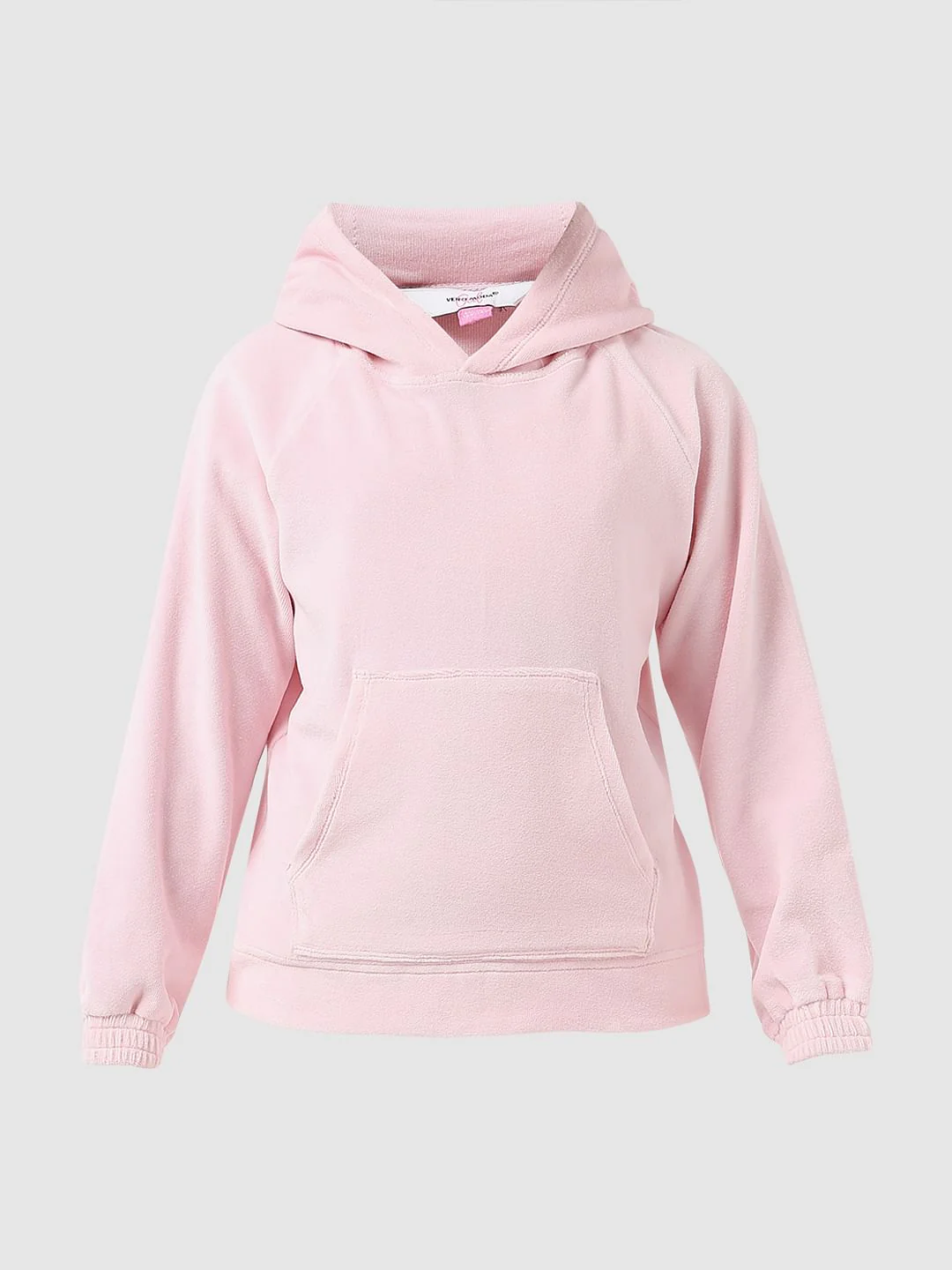 Girl Pink Velour Hooded Sweatshirt - Image 6