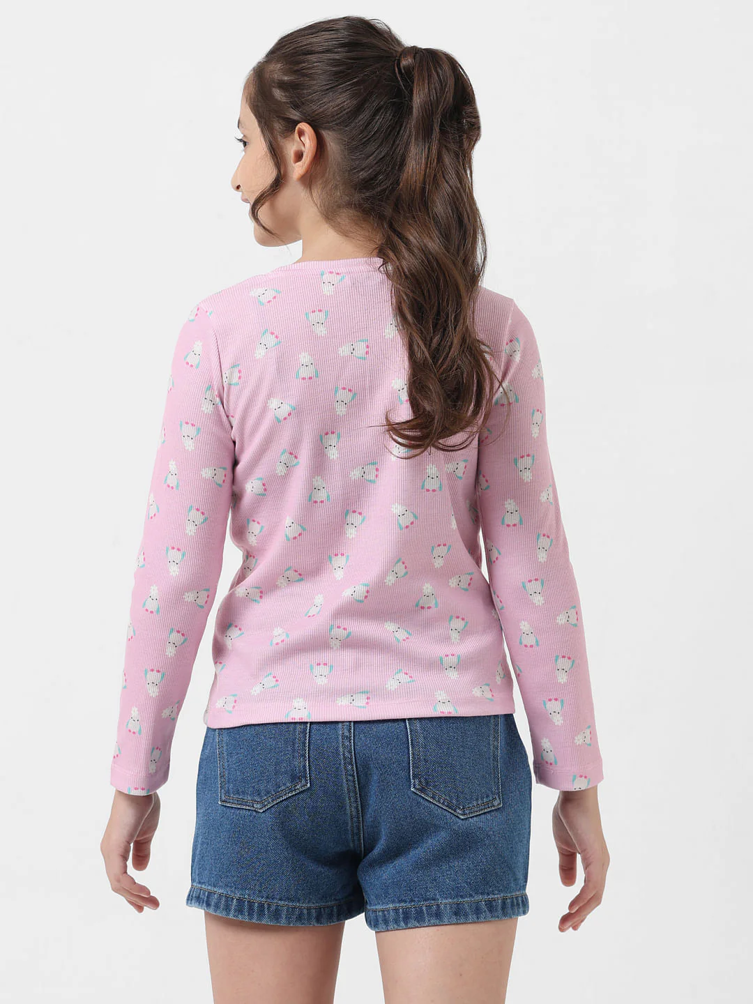 Girl Pink Printed T-Shirt - Image 4